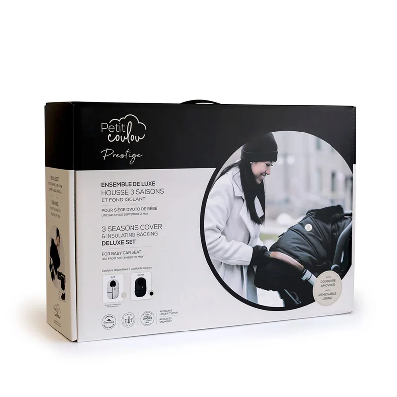 Housse 3 saisons pour siège d'auto & Fond isolant - Ensemble de Luxe Noir Éclipse