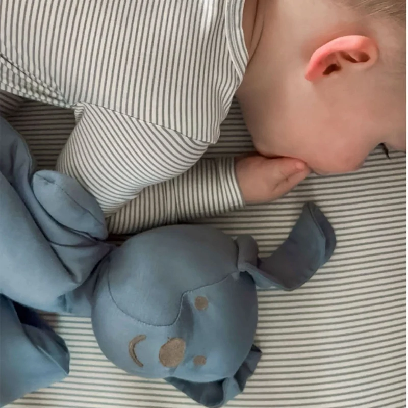 Drap Contour Bambou pour Lit de Bébé - Rayures Bleues