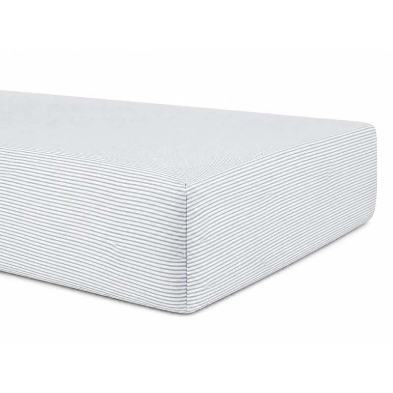 Drap Contour Bambou pour Lit de Bébé - Rayures Bleues
