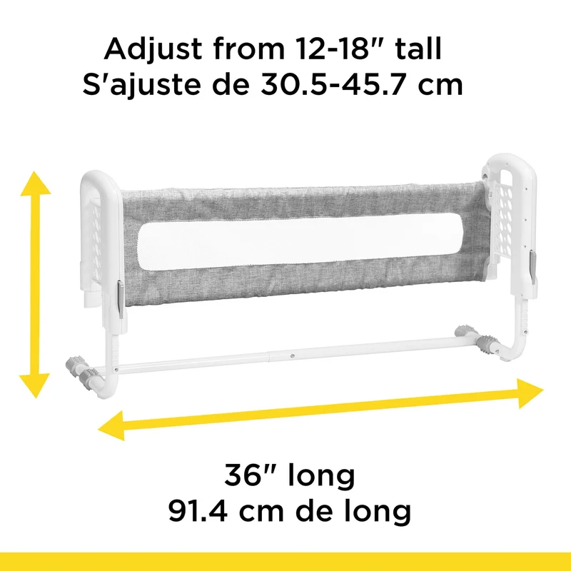 Barrière de Lit Dessus de Matelas - Gris