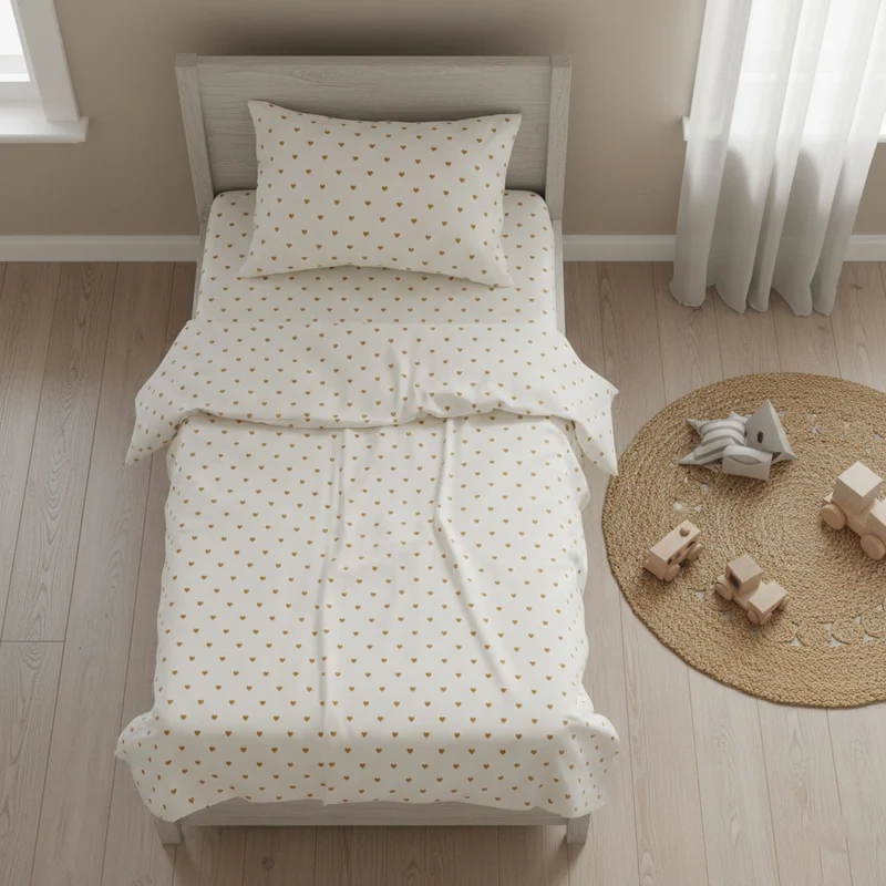 Ensemble Draps Lit Simple - Coeurs
