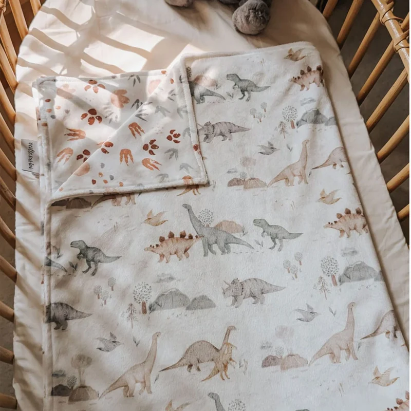 Petite Couverture Minky - Jurassique