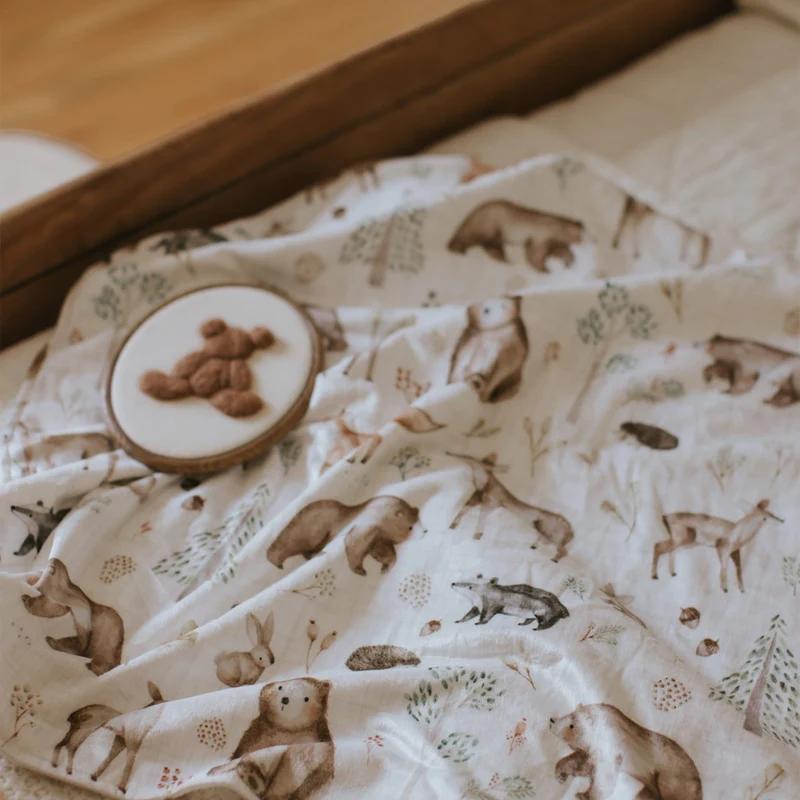 Petite Couverture Minky - Animaux de la Forêt