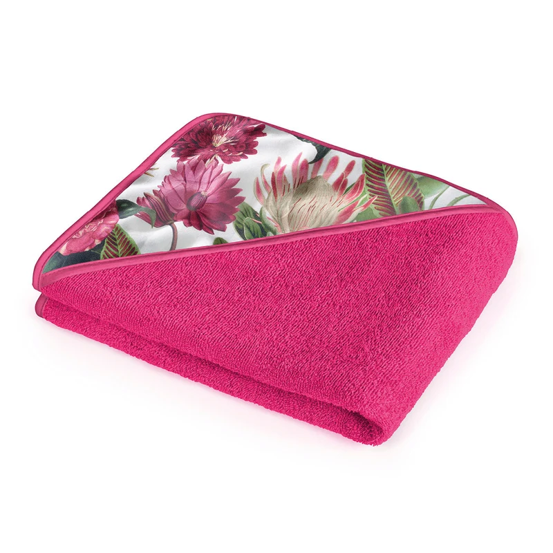Cape de bain bébé Garden Fuchsia