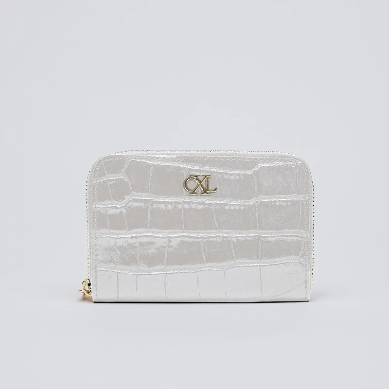 Petit portefeuille Tuilerie en cuir croco italien