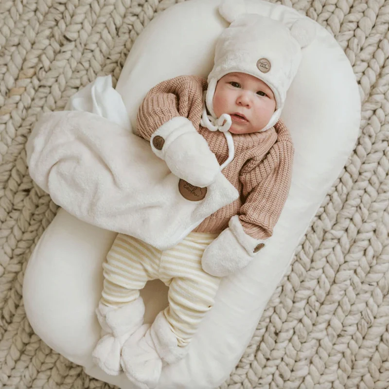 Coffret-cadeau Ourson pour bébé (4 accessoires) - Crème 0-6m