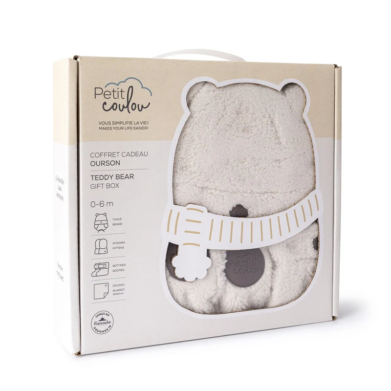 Coffret-cadeau Ourson pour bébé (4 accessoires) - Sherpa Crème