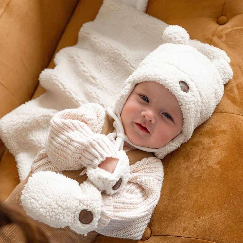 Coffret-cadeau Ourson pour bébé (4 accessoires) - Sherpa Crème