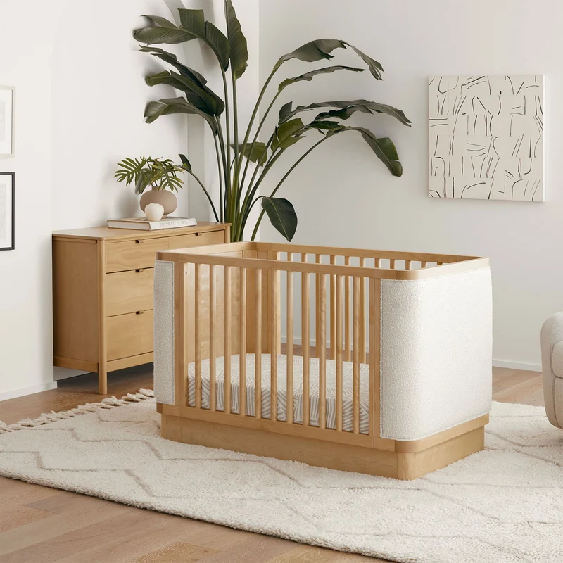 Couchette Convertible 4-en-1 Bondi avec Kit de Conversion - Miel avec boucle ivoire