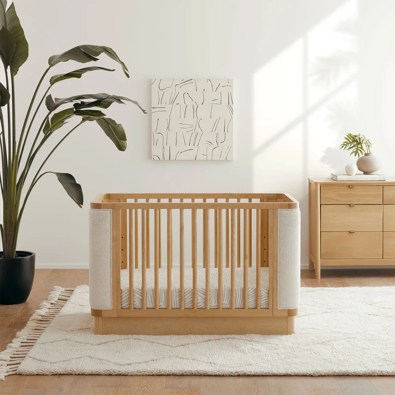 Couchette Convertible 4-en-1 Bondi avec Kit de Conversion - Miel avec boucle ivoire