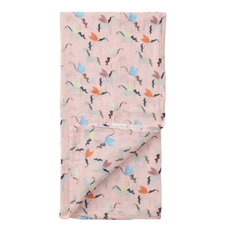 Couverture Mousseline Bambou - Licornes