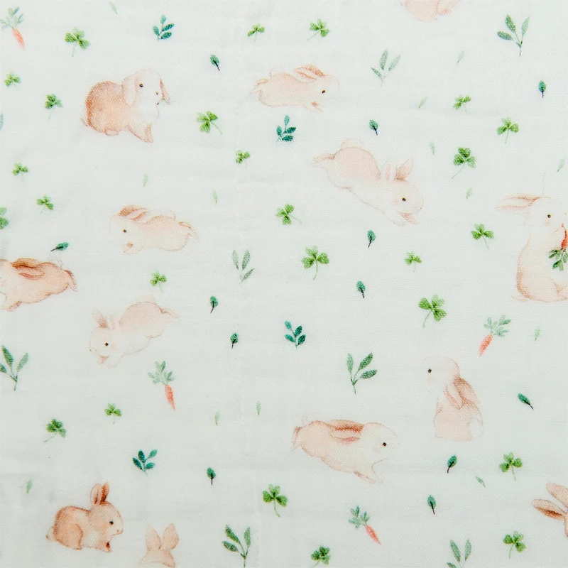 Couverture Mousseline Bambou - Lapins