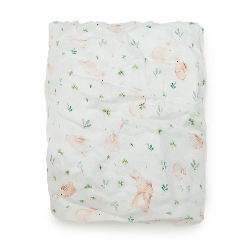 Couverture Mousseline Bambou - Lapins