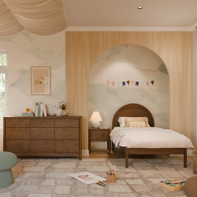 Lit Simple Bondi - Noyer Naturel