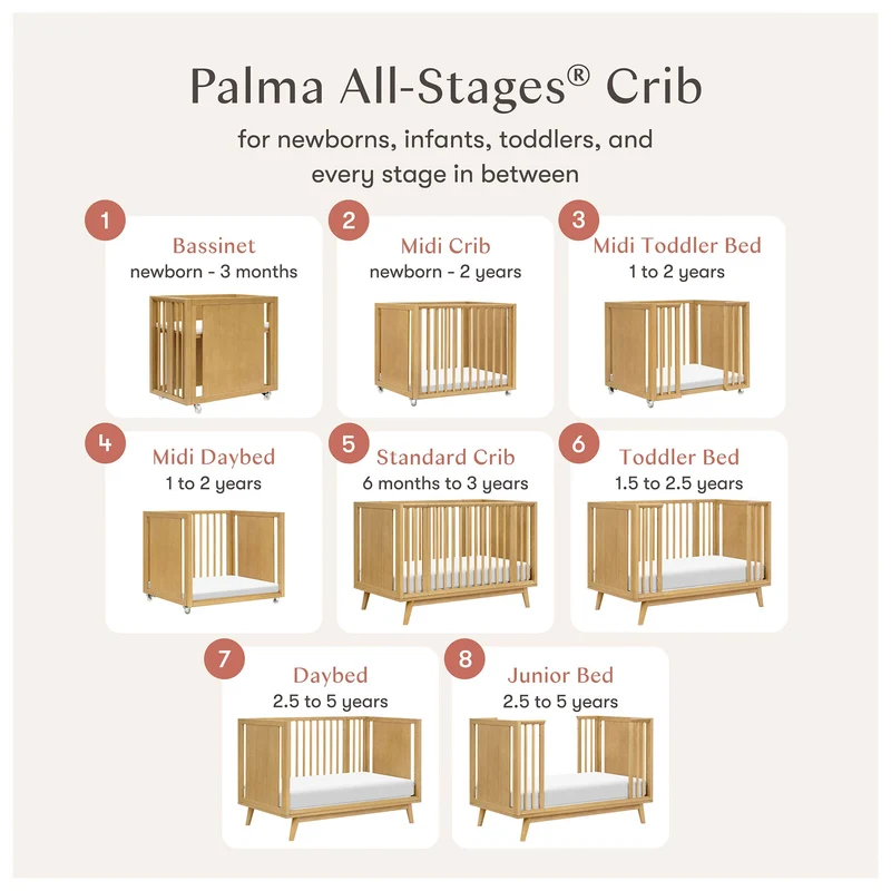 Couchette Convertible Palma 8-en-1 - Miel