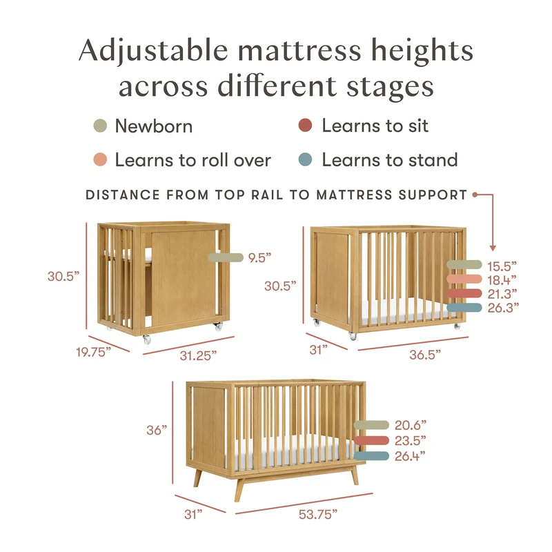 Couchette Convertible Palma 8-en-1 - Miel