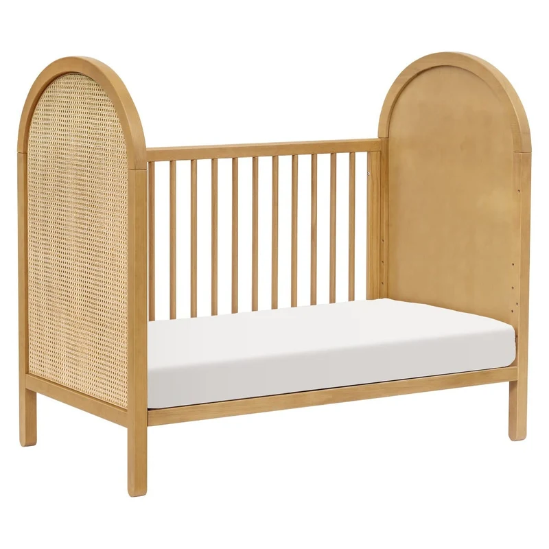 Couchette Convertible 3-en-1 Bondi Cane avec Kit de Conversion Lit pour Tout-petit - Miel / Rotin