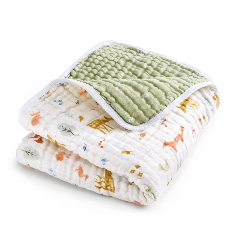 Couverture en Mousseline de Coton - Sage Woodland