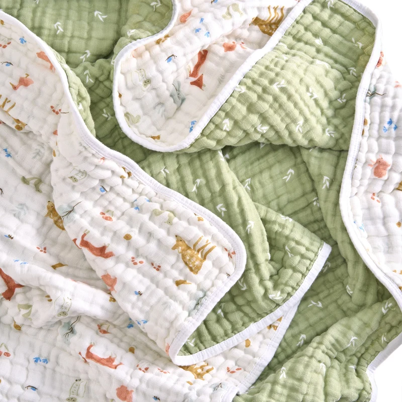 Couverture en Mousseline de Coton - Sage Woodland