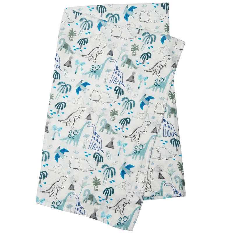 Couverture Mousseline Bambou - Dinosaures