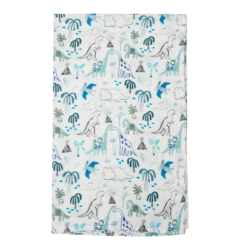 Couverture Mousseline Bambou - Dinosaures