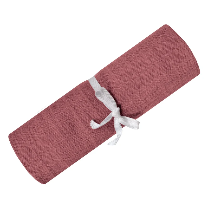 Couverture mousseline de coton - Framboise