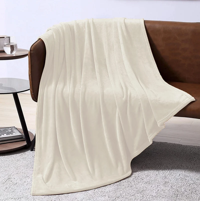 Couverture 80x88 Peluche Crème