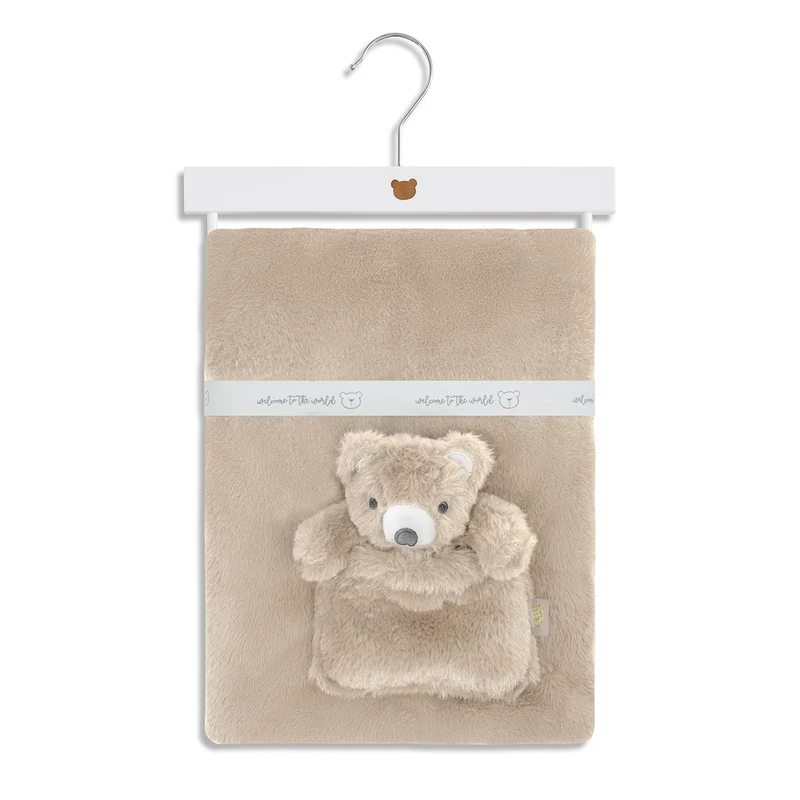 Couverture et Ourson - Taupe