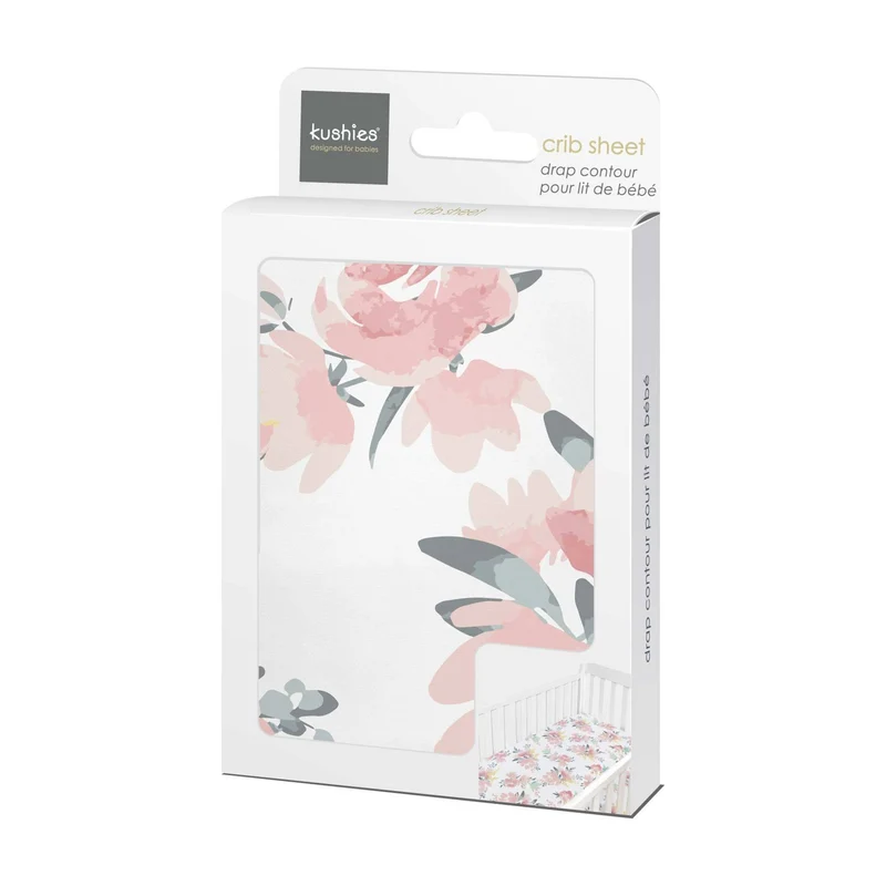 Drap Contour pour Lit de Bébé - Percale Fleurs