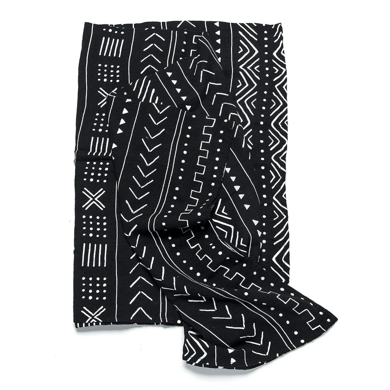 Couverture Mousseline Bambou - Noir