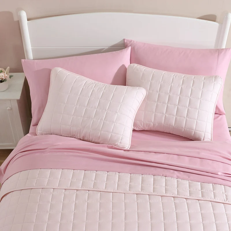 Ensemble Draps Lit Simple - Rose