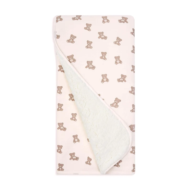 Couverture Jersey/Sherpa - Ours Rose