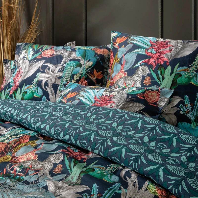 Taie(s) d'oreiller satin de coton - Zanzibar bleu