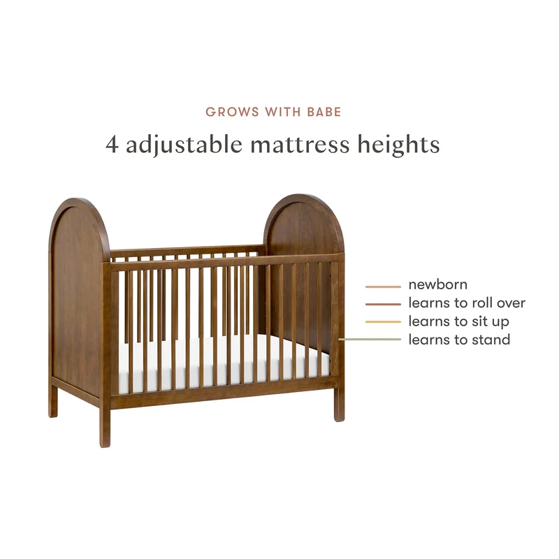Couchette Convertible 3-en-1 Bondi avec Kit de Conversion Lit pour Tout-petit - Noyer Naturel