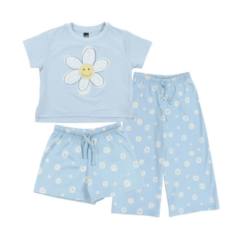 Pyjama Trois Pièces Marguerites 2-12ans