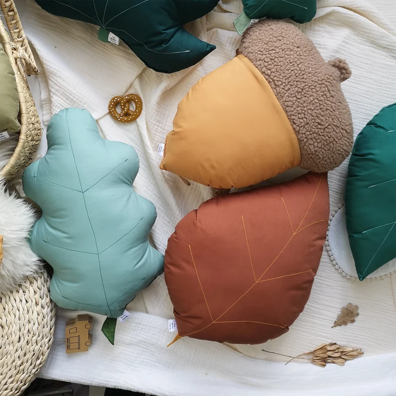 Coussin Feuille de Bouleau - Rouille