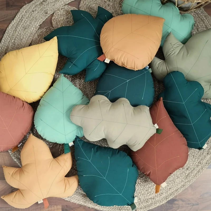 Coussin Feuille de Bouleau - Rouille