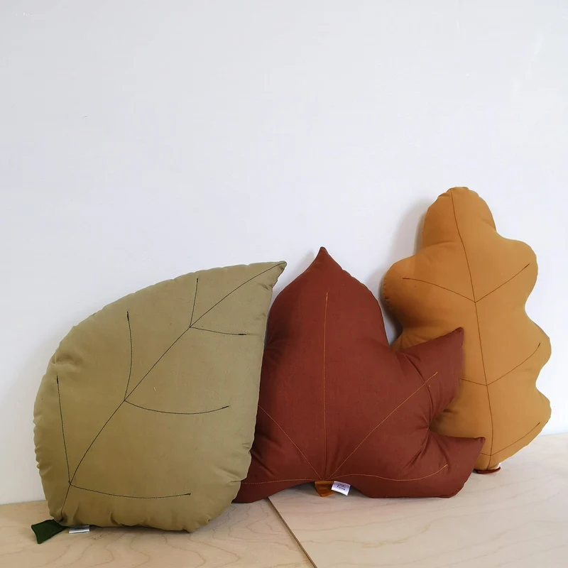 Coussin Feuille de Frêne - Olive