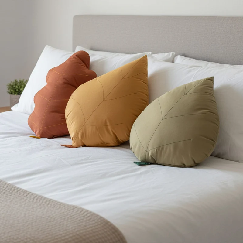 Coussin Feuille de Frêne - Ocre