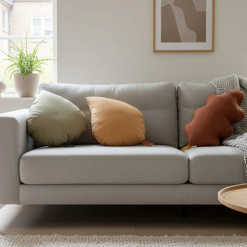 Coussin Feuille de Frêne - Ocre