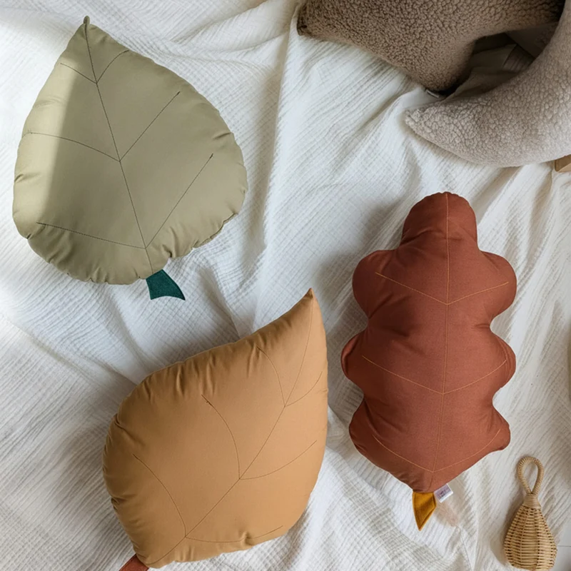 Coussin Feuille de Frêne - Ocre