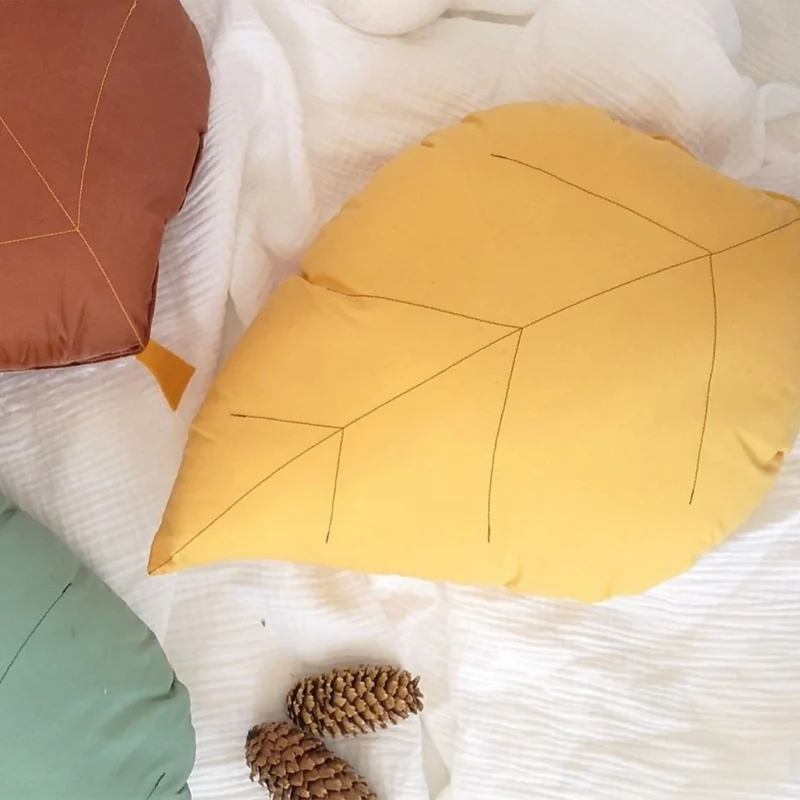 Coussin Feuille de Frêne - Moutarde