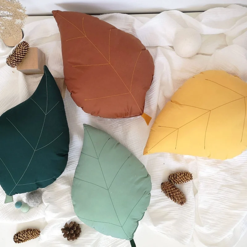 Coussin Feuille de Frêne - Moutarde