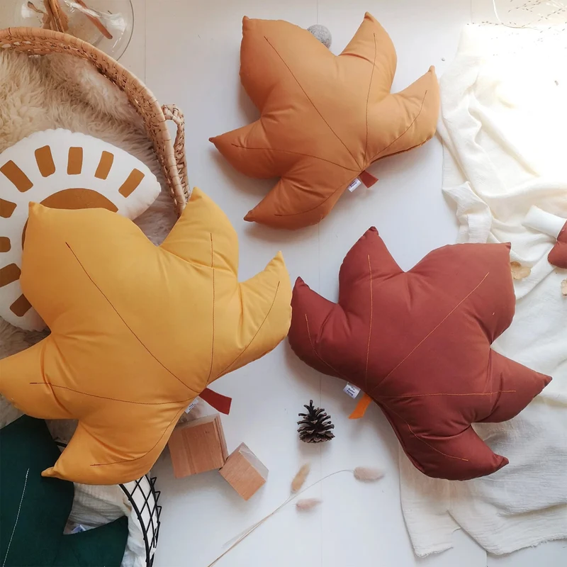 Coussin Feuille D`Érable - Rouille