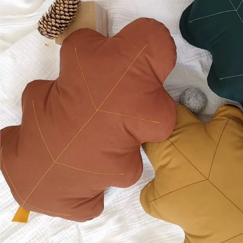 Coussin Feuille de Chêne - Rouille
