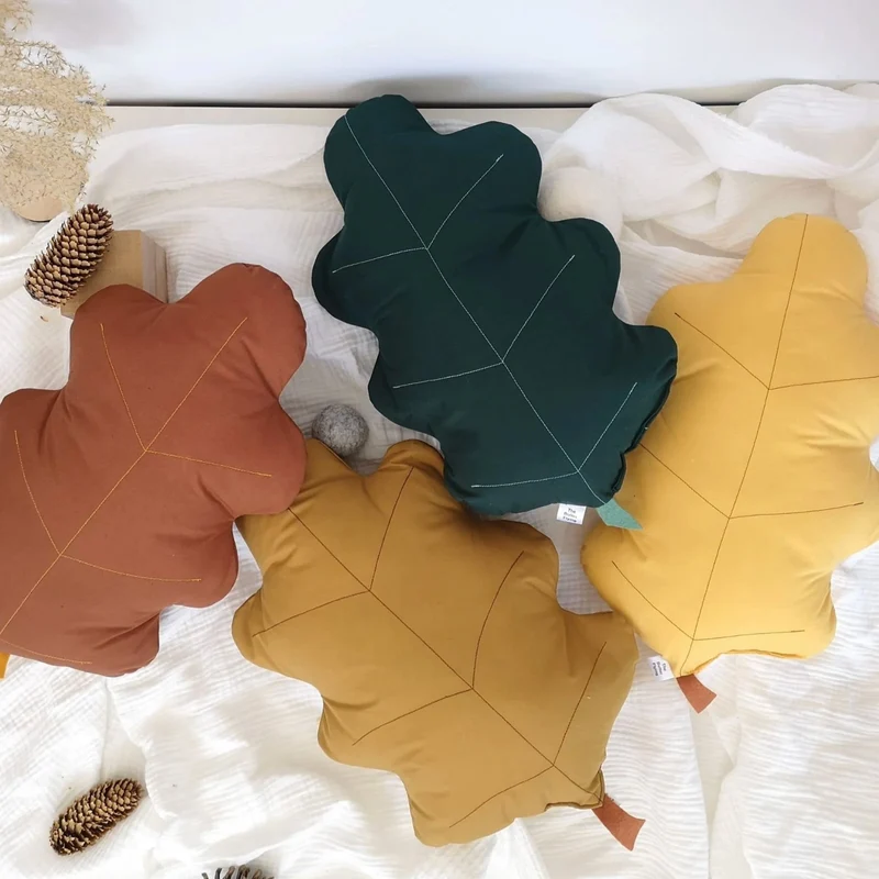 Coussin Feuille de Chêne - Moutarde