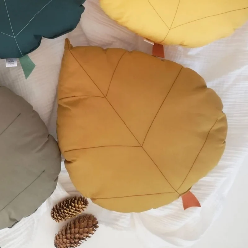 Coussin Feuille de Bouleau - Ocre