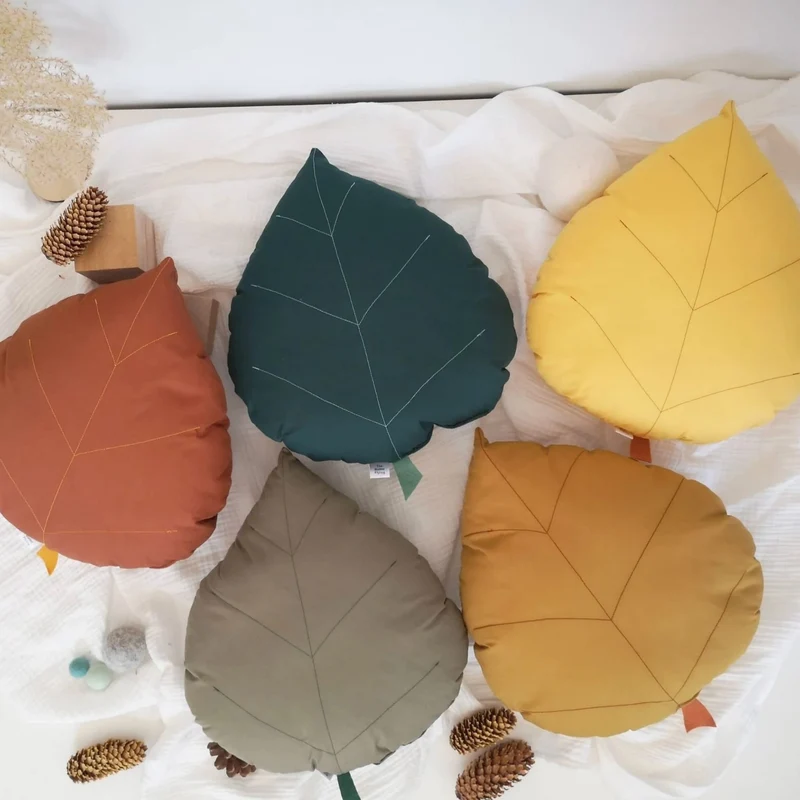 Coussin Feuille de Bouleau - Moutarde