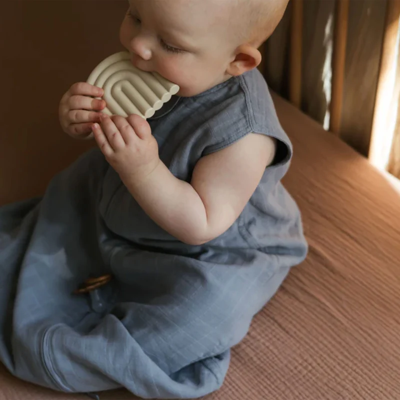 Drap Contour pour Lit de Bébé Mousseline - Naturel
