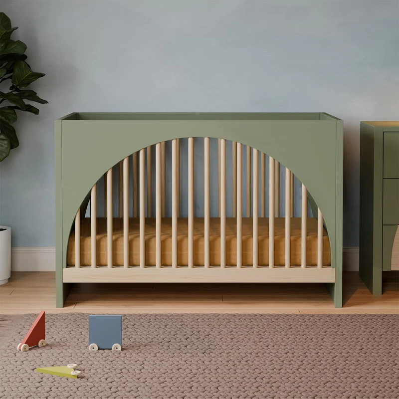 Couchette Convertible 3-en-1 Moab - Olive/Cendre